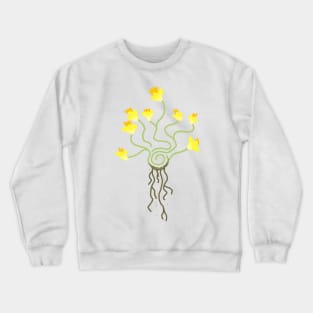 Spiral Flower: Yellow Crewneck Sweatshirt